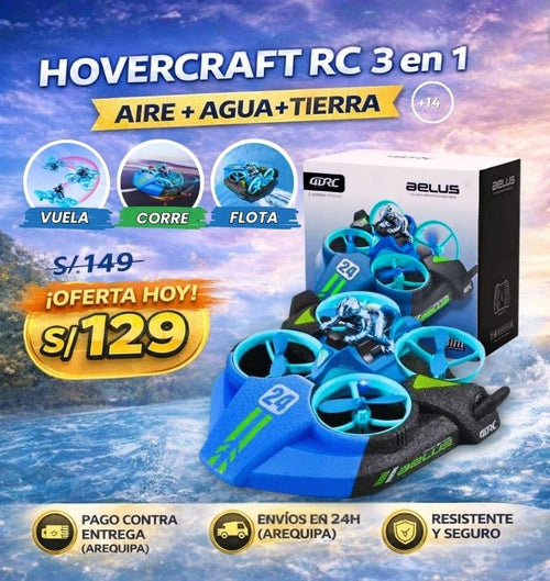Hovercraft RC 3 en 1 – El juguete que reemplaza al celular